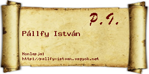 Pállfy István névjegykártya